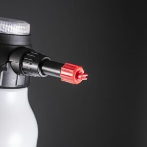 A close-up shot of a spray bottle.
