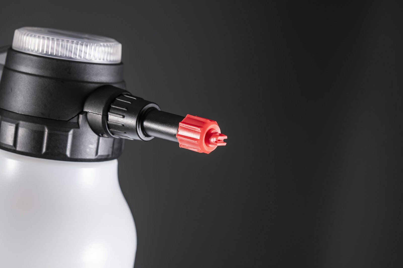 A close-up shot of a spray bottle.